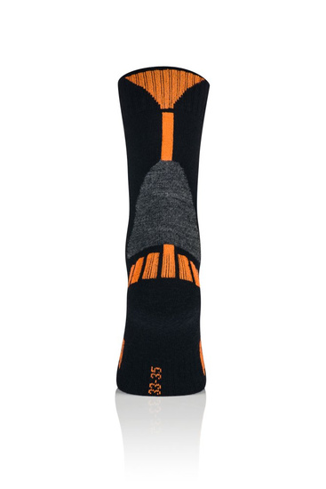Skarpety junior merino Brubeck Ski Force szary/pomarańczowy