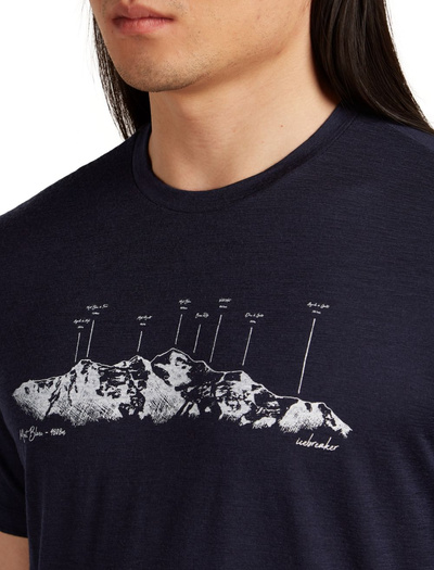 Koszulka męska z krótkim rękawem merino Icebreaker 150 Tech Lite SS Tee The Peaks