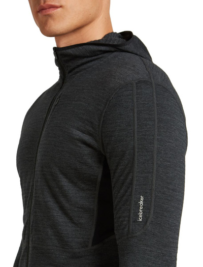 Bluza męska z kapturem merino Icebreaker 200 RealFleece Descender LS Zip