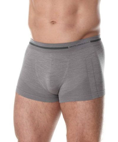 Majtki męskie bokserki Brubeck merino COMFORT WOOL szary
