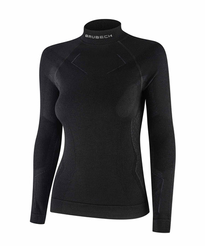Koszulka damska z długim rękawem Brubeck EXTREME MERINO WOOL czarny