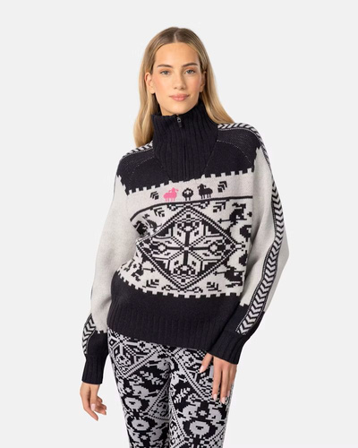 Sweter damski merino KariTraa SAGA KNIT - biały