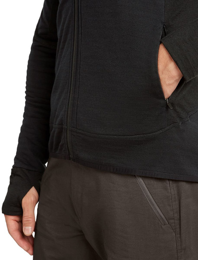 Bluza męska z kapturem merino Icebreaker 300 RealFleece Descender LS Zip