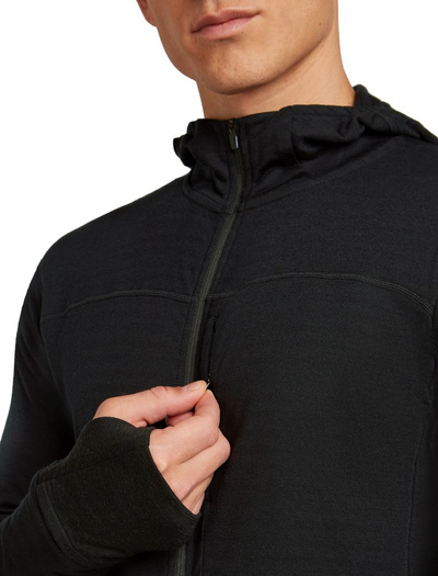 Bluza męska z kapturem merino Icebreaker 300 RealFleece Descender LS Zip