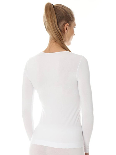 Koszulka damska z długim rękawem Brubeck COMFORT COTTON biały