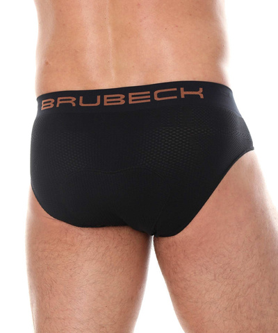 Majtki slipy męskie Brubeck z wkładką rowerową czarny