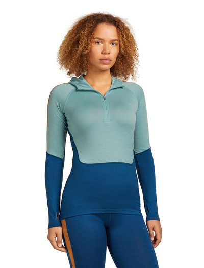Koszulka damska z długim rękawem merino Icebreaker Merino 200 Oasis+ LS Half Zip Hoodie