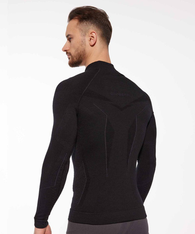 Koszulka męska z długim rękawem Brubeck EXTREME MERINO czarny