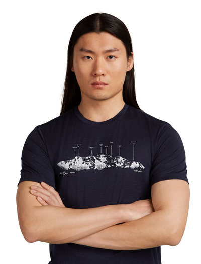 Koszulka męska z krótkim rękawem merino Icebreaker 150 Tech Lite SS Tee The Peaks