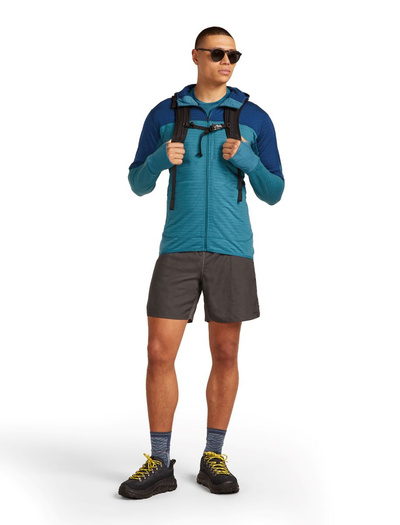 Bluza męska z kapturem merino Icebreaker 300 RealFleece Descender LS Zip