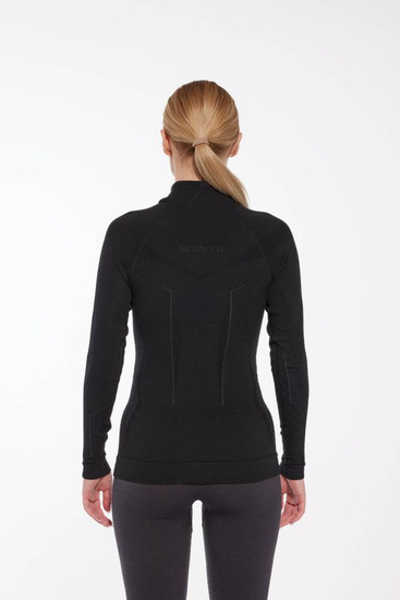 Koszulka damska z długim rękawem Brubeck EXTREME MERINO WOOL czarny