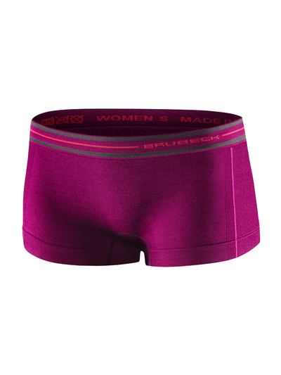 Majtki damskie bokserki merino Brubeck ACTIVE WOOL śliwkowy