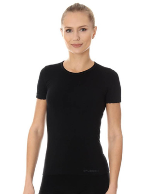 Koszulka damska z krótkim rękawem Brubeck COMFORT COTTON czarny