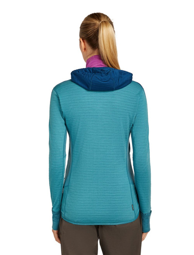 Damska bluza merino Icebreaker 300 RealFleece Descender LS Zip Hood