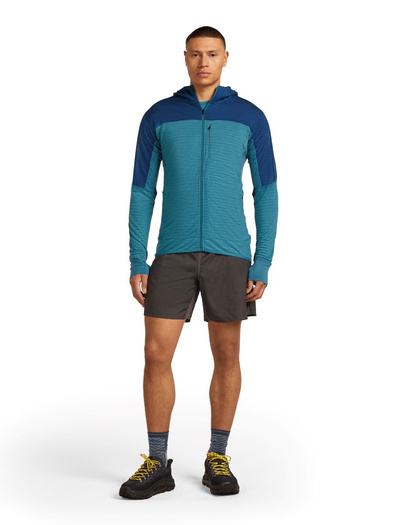Bluza męska z kapturem merino Icebreaker 300 RealFleece Descender LS Zip