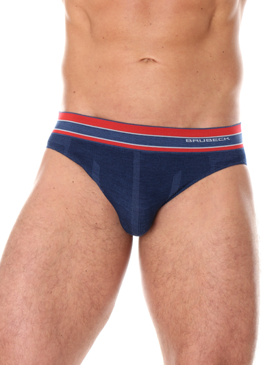 Majtki slipy męskie Brubeck ACTIVE WOOL granatowy