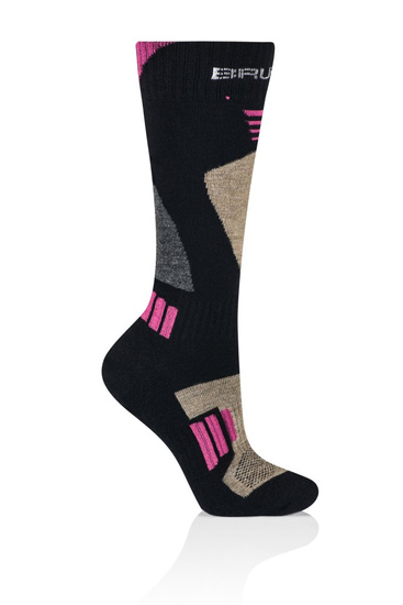 Skarpety damskie merino Brubeck Ski Force czarny/różowy