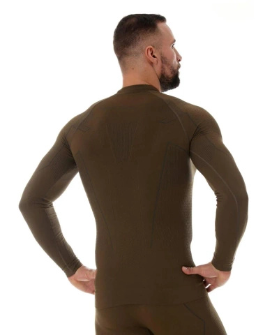 Koszulka męska z długim rękawem Brubeck RANGER Thermo khaki
