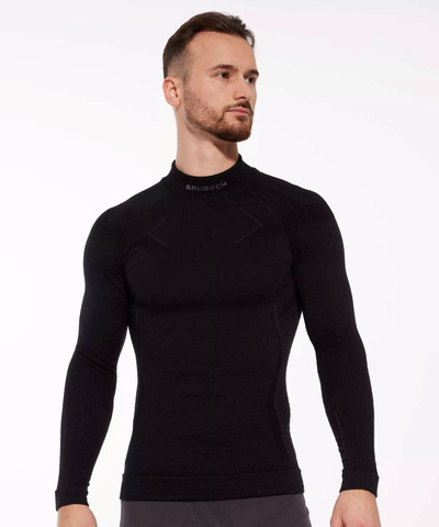 Koszulka męska z długim rękawem Brubeck EXTREME MERINO czarny