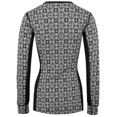 Koszulka damska z długim rękawem 240 merino KariTraa Rose Crew- czarny