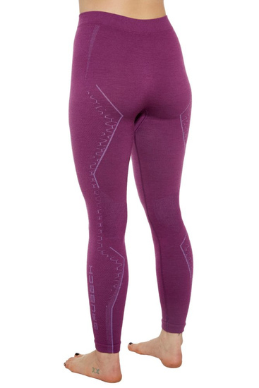 Legginsy damskie Brubeck EXTREME MERINO WOOL fuksjowy