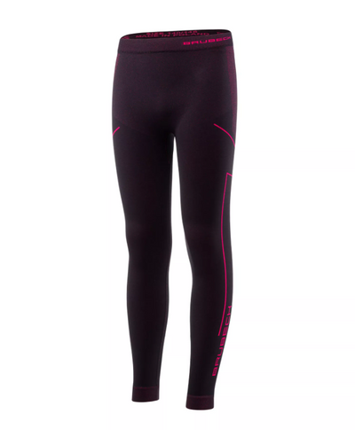 Legginsy junior Brubeck Thermo czarny/fuksja