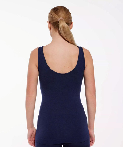Koszulka damska na ramiączkach Brubeck COMFORT MERINO granatowy