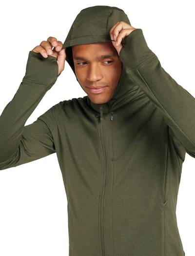 Bluza męska z kapturem merino Icebreaker 260 Quantum LS Zip