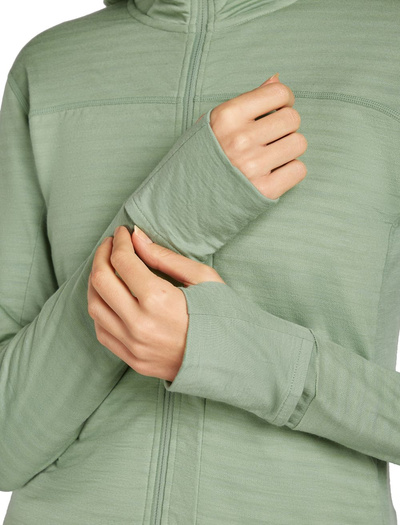Damska bluza merino Icebreaker 300 RealFleece Descender LS Zip Hood