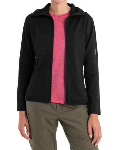 Damska bluza merino Icebreaker 560 Realfleece Elemental II LS Zip Hoodie