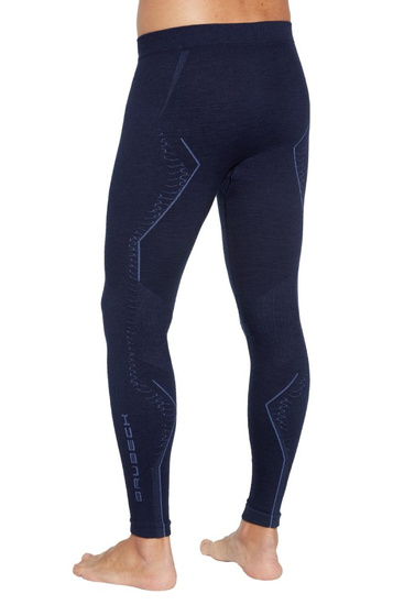 Legginsy męskie Brubeck EXTREME MERINO granatowy 