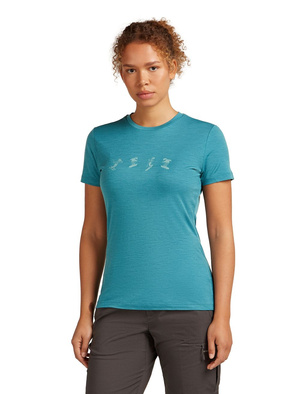 Koszulka damska z krótkim rękawem merino Icebreaker 150 Tech Lite SS Tee Snow Day