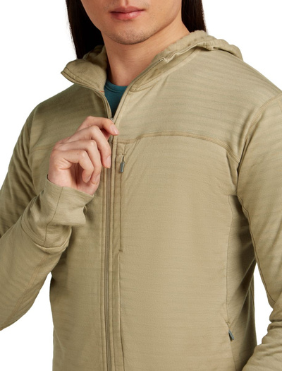 Bluza męska z kapturem merino Icebreaker 300 RealFleece Descender LS Zip