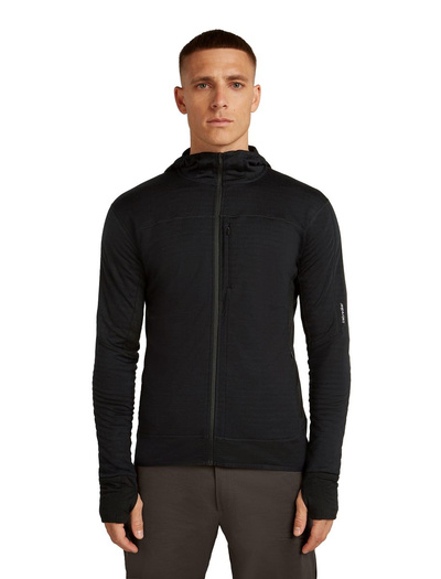 Bluza męska z kapturem merino Icebreaker 300 RealFleece Descender LS Zip