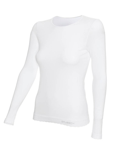 Koszulka damska z długim rękawem Brubeck COMFORT COTTON biały
