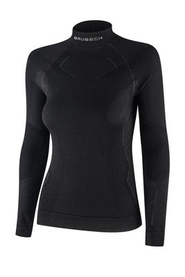 Koszulka damska z długim rękawem Brubeck EXTREME MERINO WOOL czarny