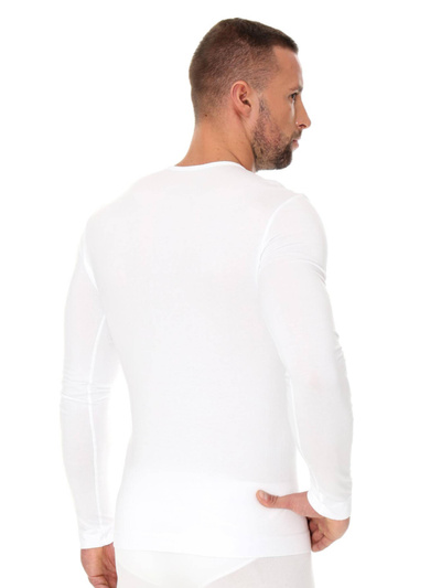 Koszulka męska z długim rękawem Brubeck COMFORT COTTON biały