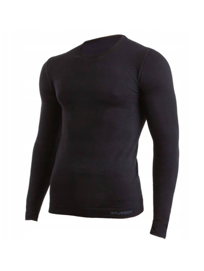 Koszulka męska z długim rękawem Brubeck COMFORT COTTON czarny