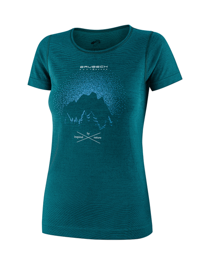 Koszulka damska z krótkim rękawem merino Brubeck OUTDOOR WOOL PRO zielony