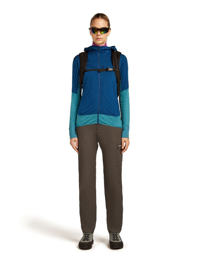 Damska bluza merino Icebreaker 300 RealFleece Descender LS Zip Hood