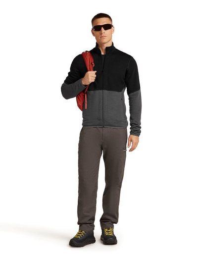 Bluza męska merino Icebreaker 400 RealFleece Descender LS Zip