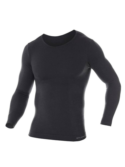 Koszulka męska z długim rękawem Brubeck merino COMFORT WOOL grafitowy