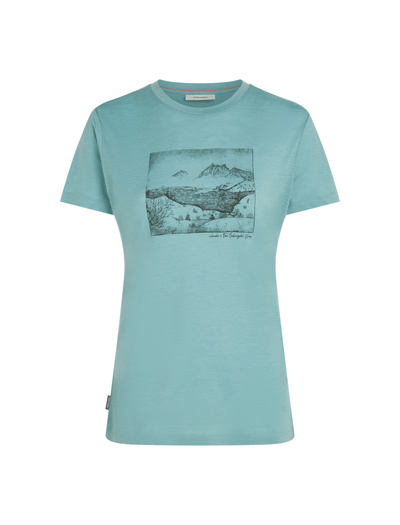 Koszulka damska z krótkim rękawem merino Icebreaker 150 Tech Lite III SS Tee Lake View