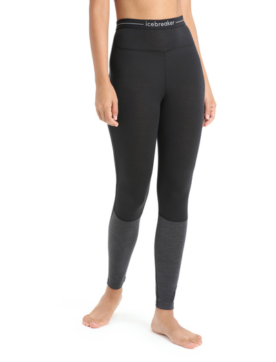 Legginsy termoaktywne damskie Icebreaker 125 ZoneKnit Leggings BLACK/JET HTHR/CB