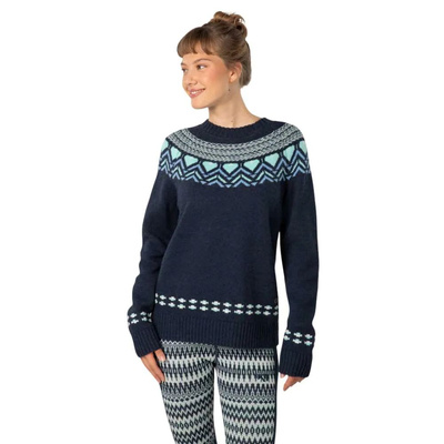Sweter damski merino KariTraa SUNDVE KNIT - granatowy