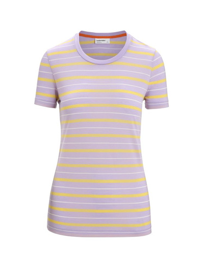 Koszulka Icebreaker Wave SS Tee Stripe purpurowa