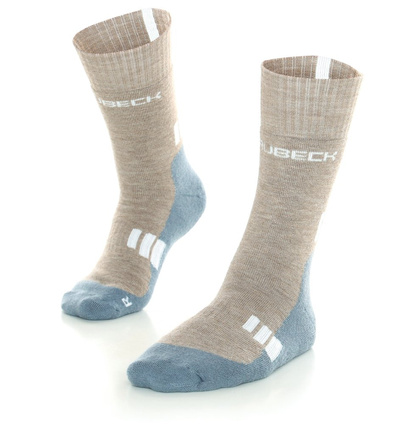 Skarpety damskie merino Brubeck Trekking Light brązowy/szary