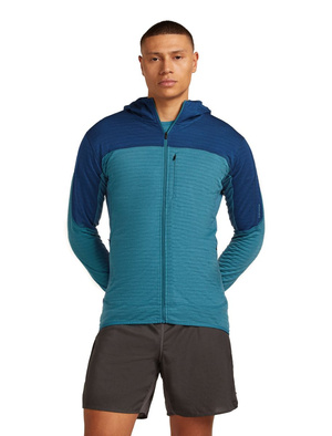 Bluza męska z kapturem merino Icebreaker 300 RealFleece Descender LS Zip