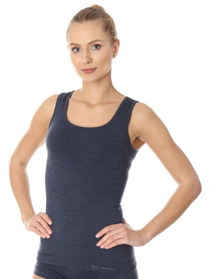 Koszulka damska na ramiączkach Brubeck merino COMFORT WOOL granatowy