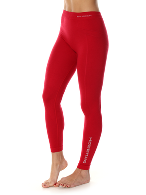 Legginsy damskie Brubeck EXTREME MERINO WOOL malinowy
